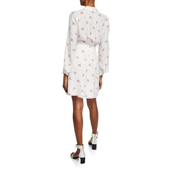 EQUIPMENT Allaire Printed Long-sleeve Silk Wrap Dress Size 2 White Multi - Picture 3 of 16